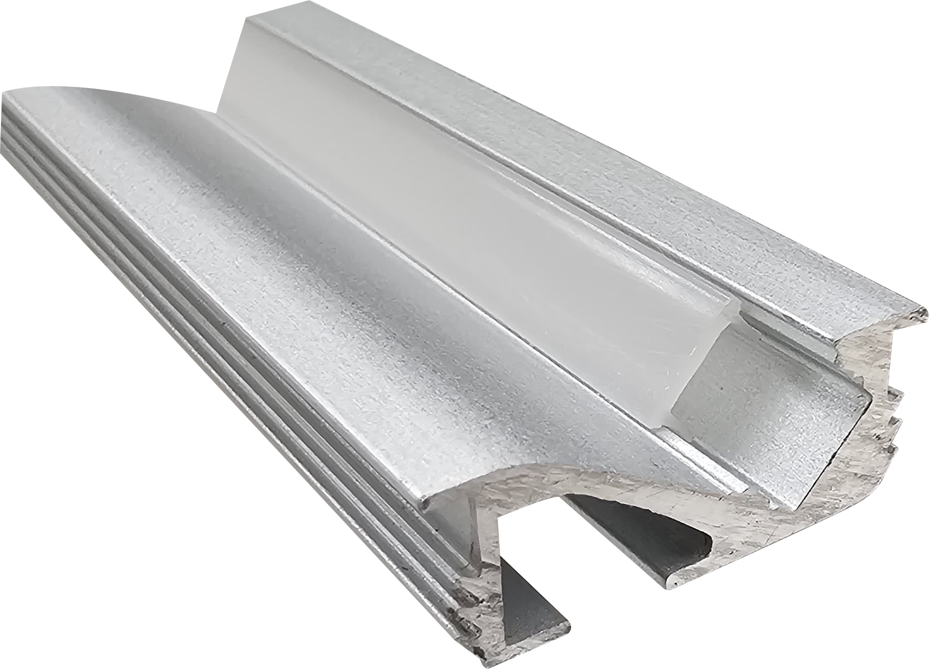 GDS-LP23.8 Double Side Wall Mounted LED Aluminium Profile, 23x8mm Twin Channel Opal Diffuser, High Luster Aluminium, Dual-Sided Linear Lighting for Architectural Wall Frame Installations